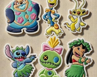 Naszywka haftowana Lilo i Stich, Naszywka haftowana, Naszywka haftowana Disney, Naszywki do prasowania, Prezent z podróży Disney, na torby, czapki, plecaki