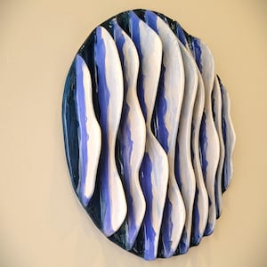 Ocean-Inspired Ceramic Wall Art – Handmade Wave Form (31 cm / 12.2 in)