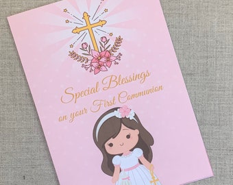 First Communion Gift Girl | Printable | First Communion Card | Religious card | First Communion Card Girl | First Communion Gift