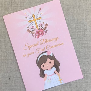 First Communion Gift Girl | Printable | First Communion Card | Religious card | First Communion Card Girl | First Communion Gift