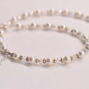 First Communion Necklace ,Confirmation Necklace Silver, Freshwater Pearl, and Swarovski elements image 4