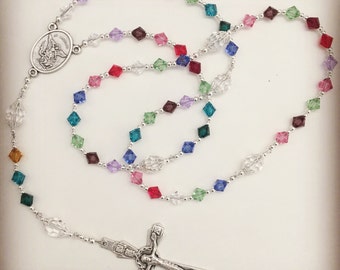Cadeau voor moeder crystal birthstone rozenkrans