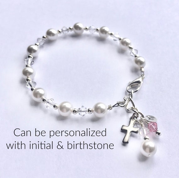 Bracelet Earrings Freshwater Pearl Jewelry Set Sterling Silver Flower Girl Set Birthday Gift Necklace First Cummunion Gift
