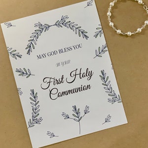 First Communion Boy Card | First Holy Communion Gift Card Girl | Gift For Godson | Communion Invites | Print At Home | Printable | DIY Card