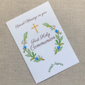 First Communion Gift Girl Printable First Communion Card Religious card First Communion Card Girl First Communion Gift image 1