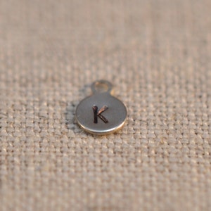 Silver Hand Stamped Initial Charm