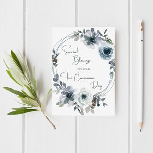 Printable First Communion Card | First Communion Gift Girl | DIY Holy Communion Card
