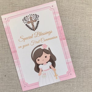 First Communion Gift Girl | Printable | First Communion Card | Religious card | First Communion Card Girl | First Communion Gift