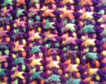 Rainbow textured afghan