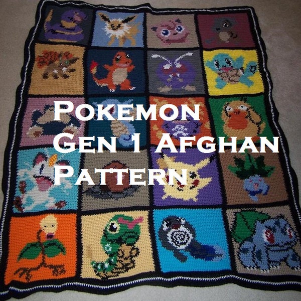 Pokemon themed Afghan pattern