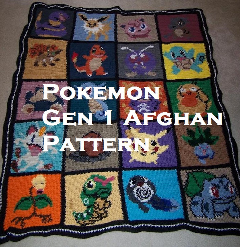 Pokemon themed Afghan pattern image 1