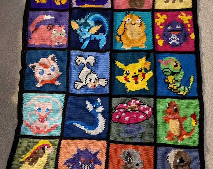 Generation 1 Pokemon Afghan - Etsy