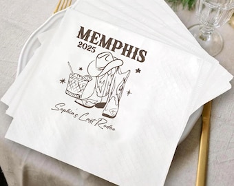 Custom Cowgirl Bachelorette Party Napkins: Last Rodeo Decor