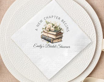 Servilletas personalizadas para despedida de soltera con temática de libro