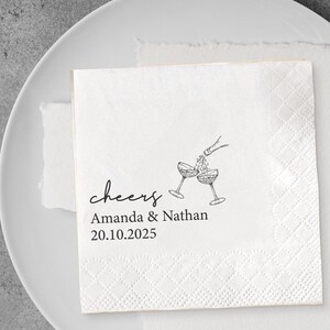 Personalized Wedding Napkins, Wedding Reception Napkins, Cocktail Napkins, Rehearsal Dinner, Modern Napkins