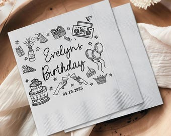 Tovaglioli da cocktail personalizzati per compleanno: per celebrare un traguardo importante.