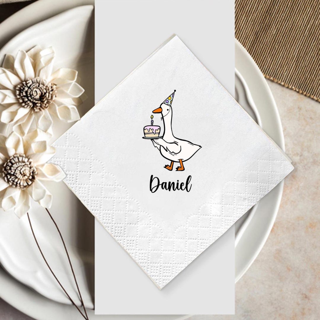 Goose Envelope Personalized Goose Birthday Party Napkins, Kids Decor - Etsy