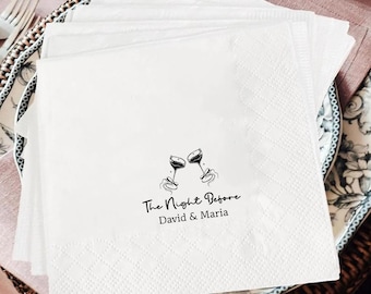 Custom Wedding Napkins: Personalized Rehearsal Dinner Napkins