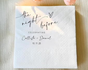 Personalized Wedding Napkins, Elegant Rehearsal Dinner Decor