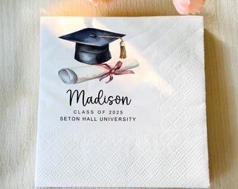 Serviettes de table personnalisées, promotion 2025 estampée