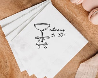 Champagne Bow Napkins, 30th Birthday Cocktail Party, Rehearsal Dinner