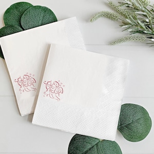 Custom Cupid Cocktail Napkins, Personalized Wedding Napkins, Wedding Cocktail Napkins,Custom Event Napkin, Party Napkins,Custom Logo Napkins