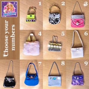 Puppentaschen 11,5 Zoll, Geburtstagsgeschenk, Modeaccessoires für Puppen, Kleine Tasche für Puppen, Taschen für eine modische Puppe, Puppentasche, Tasche ÖFFNET
