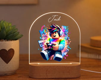 Personalisierte Roblox Nachtlicht, Nachtlampe für Kinder, Benutzerdefinierte Acryl Name Nachtlicht, Roblox Room Decor, Geschenk für Babyparty, Kinderzimmer Dekor