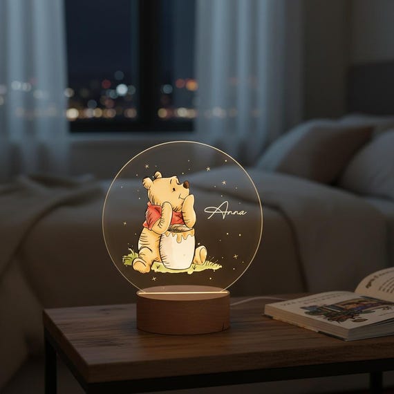 Personalised Winnie the Pooh Night Light, Night Light for Kid