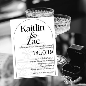 Wedding Invitation Black and White