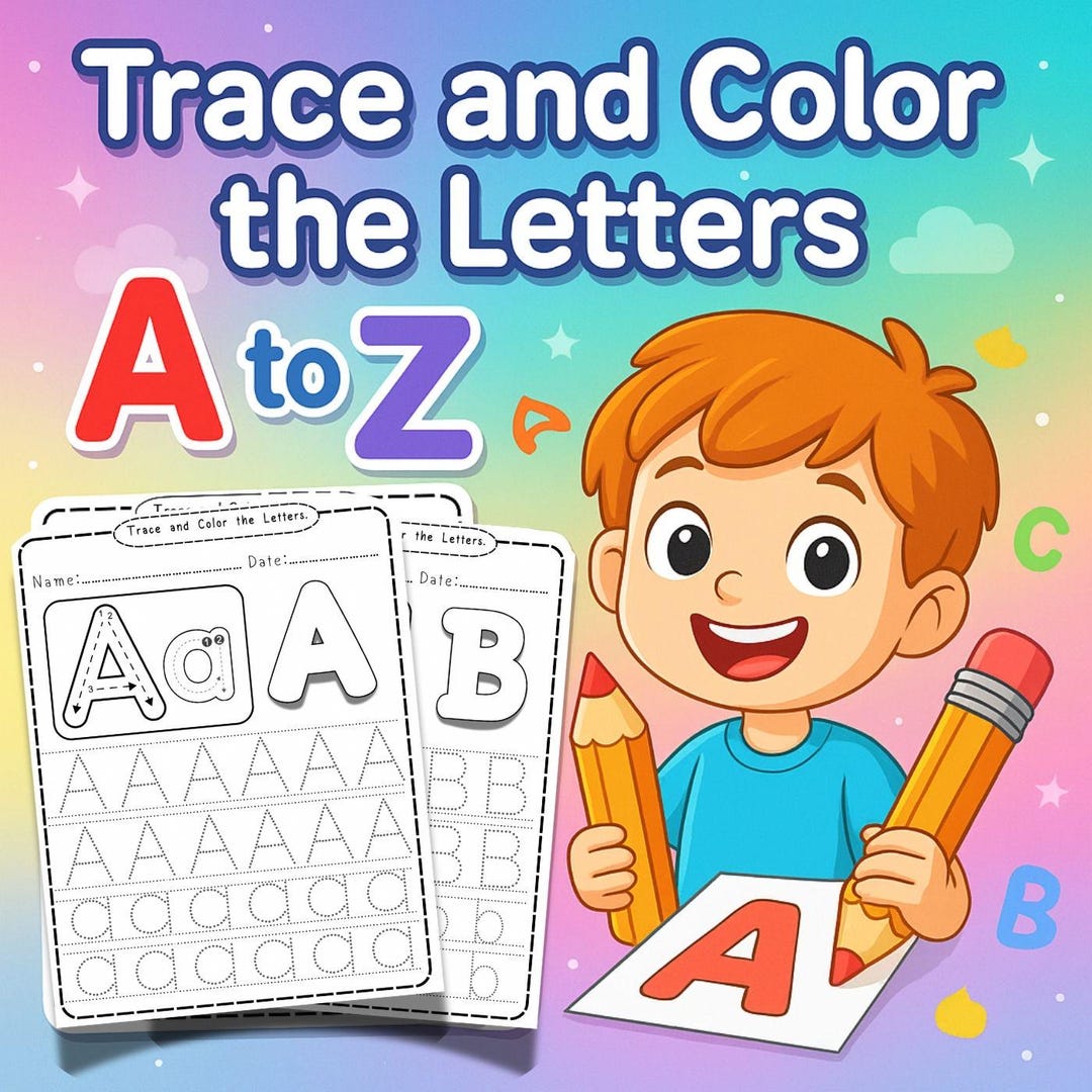 Trace and Color the Alphabet A–Z | Fun Letter Tracing Worksheets for ...