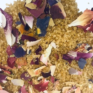 Floral Turbinado Sugar for Baking and Garnishing, Small Batch Artisan Finishing Sugar, Botanical Sugar, Infused Floral Suga, Kitchen Gift