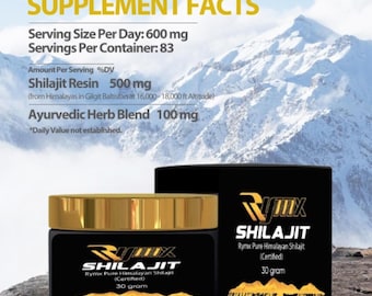 RYMX Shilajit-Harz 30 Gramm, 100% reines Himalaya-Harz, sonnengetrocknet - von dritter Seite getestet
