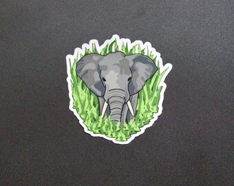 Handmade Wild Elephant Sticker Decal FREE UK DELIVERY