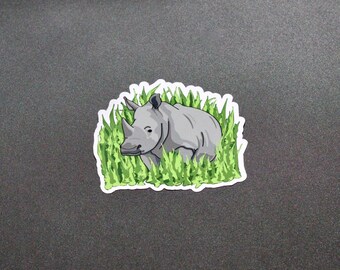 Handgemaakte sticker sticker neushoorn Wildlife GRATIS BEZORGING IN HET VK