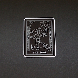 The Fool Tarot Card Sticker -Black and White Decal