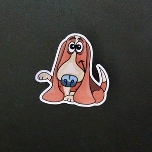 Pegatina de perro Basset Hound de dibujos animados - Calcomanía de animales - ENVÍO GRATIS EN EL REINO UNIDO