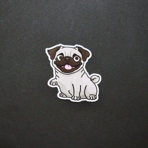 Pegatina de perro carlino de dibujos animados - Calcomanía de animales - ENVÍO GRATUITO EN EL REINO UNIDO