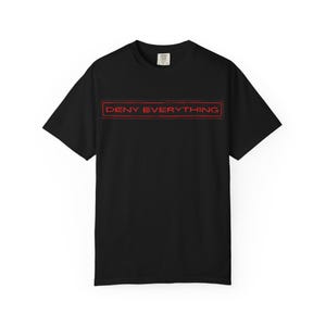 Maglietta nera &quot;Deny Everything Top Secret&quot;