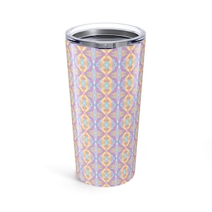 Abstract Pastel Watercolor Solid Brush Line Striped Pattern Tumbler 20oz