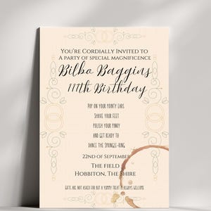 Fantasy/Hobbit Inspired Downloadable Invitation Template