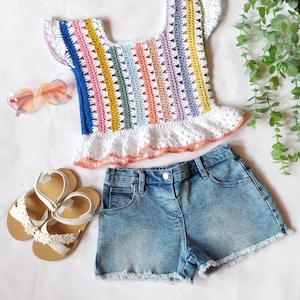 Beginner Crochet Top Pattern PDF | Easy Summer Crochet Shirt | Made to Measure Digital Pattern | Size Inclusive Crochet Tee Tutorial