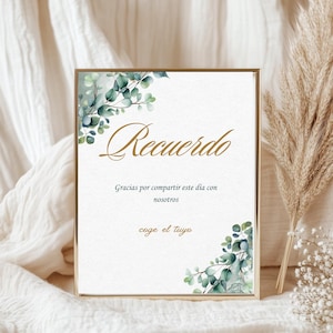 Spanish Favors Sign · Editable Canva Template · Wedding Favor Table Sign · Digital Download