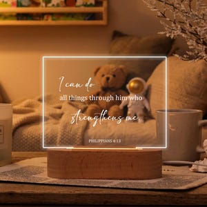 Lampada notturna con versetto biblico, lampada personalizzata con nome, luce notturna per camera da letto, luce notturna per bambini, luce notturna cristiana, regalo per bambini