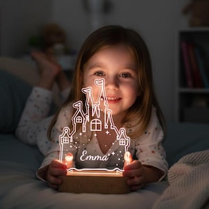 A Magnificent Castle Night Light, Custom Princess Lamp With Name, Personalized Bedroom Night Light,The Princess's Castle, Gift for Kids