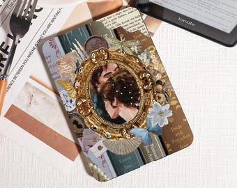 Jane Austen inspiriert Kindle Hülle, passend für alle Modelle (Paperwhite 6,8 "inklusive) - Stolz und Vorurteil, Vintage Rahmen florale charmante Details