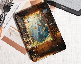 Schmetterlinge und Blumen by Open Fenster Kindle Hülle,Kindle PaperWhite 2025 Hülle,Kobo Clara Bow Hülle,Kindle 12th/2024(6 ") Hülle,Geschenk für Sie