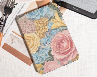 Vintage botanische Blumen Kindle Hülle, Personalisierung Kindle PaperWhite 2025 Hülle, Kobo Clara Bow Hülle, Kindle 12th/2024 (6 ") Hülle, Geschenk für Sie