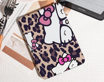 HelloKitty Leopard Print Kindle Hülle: Trendy Für Den Täglichen Gebrauch,Kindle PaperWhite2025Case,Kobo Clara Bow Case,Kindle12th/2024(6 ")Case,Geschenk Für Sie