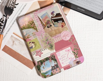 Whimsical Pink Aesthetic Kindle Case, Fits Paperwhite 1-6/10th-12th Gen (2024 6"-6.8"), Auto Sleep/Wake, Charming Gift for Book Lovers